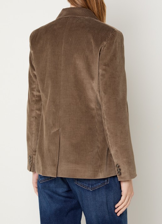 Max Mara Katanga double-breasted blazer van corduroy - achterkant 4 lichtbruin