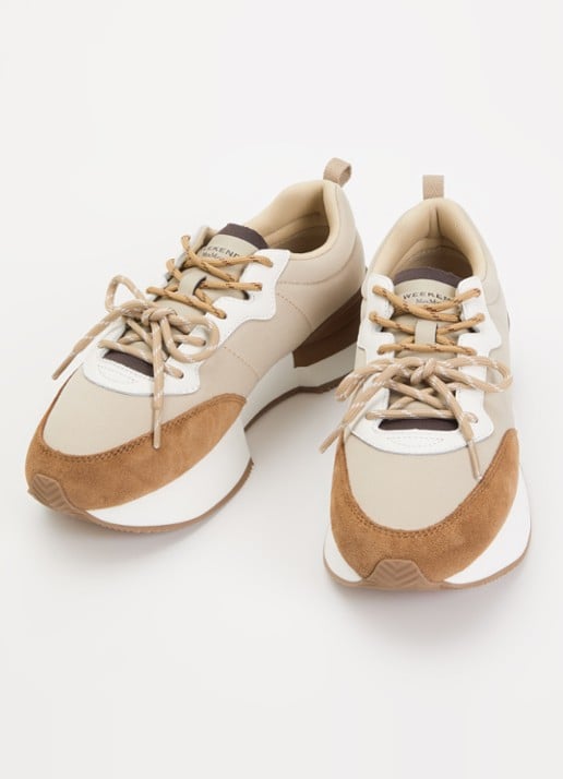 Max Mara Kazambra sneaker met leren details en logo - detail 2 beige