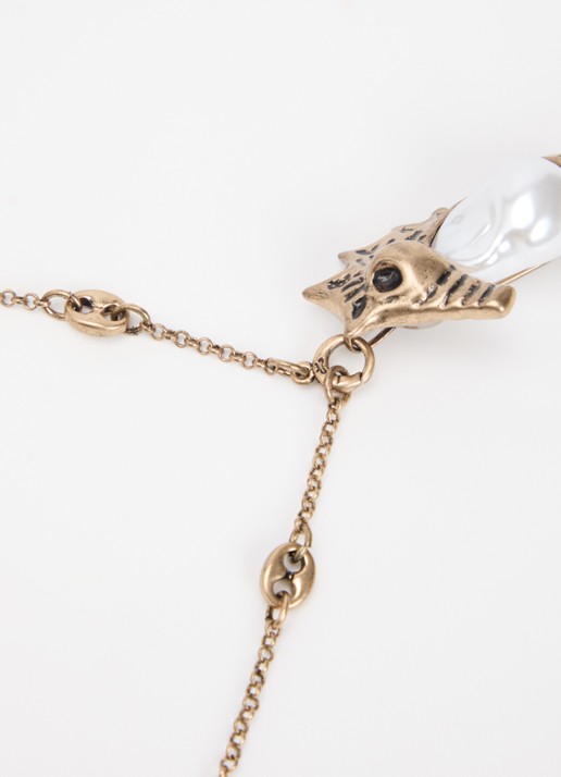 Max Mara Ketting met imitatieparel - detail 3 goud