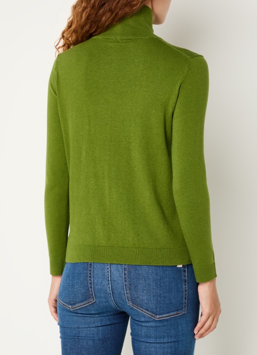 Max Mara Kiku fijngebreide coltrui in zijdeblend - achterkant groen
