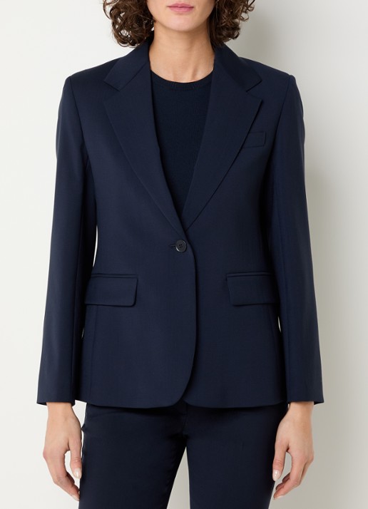 MaxMara Lamine blazer van scheerwol met schoudervulling en klepzakken