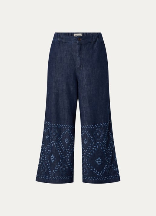 Max Mara Lampada high waist wide leg jeans met donkere wassing - voorkant 2 indigo