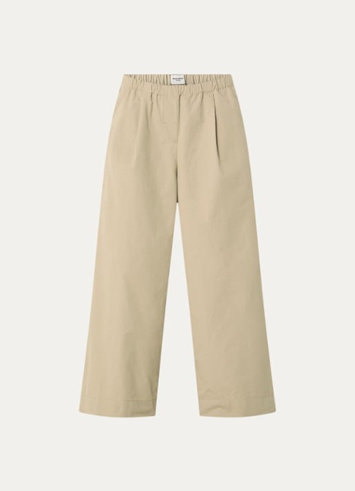 Max Mara Libero high waist wide fit broek met steekzakken - voorkant 2 beige