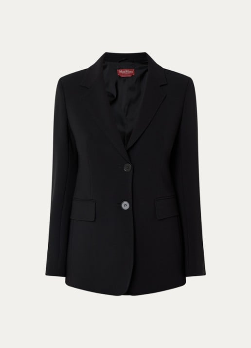 Max Mara Linz blazer met schoudervulling - voorkant 3 zwart