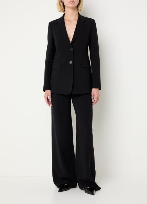 Max Mara Linz blazer met schoudervulling - voorkant 4 zwart