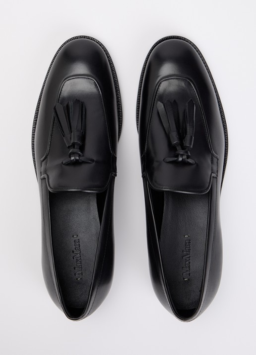 Max Mara Loafer van kalfsleer - detail 4 zwart