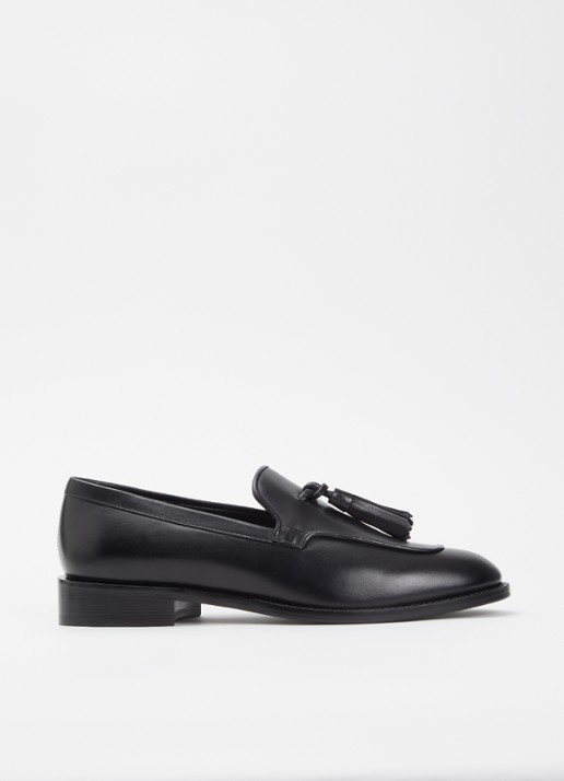 Max Mara Loafer van leer - voorkant 4 zwart
