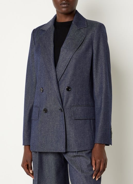 Max Mara Locarno double-breasted blazer van scheerwol met klepzakken