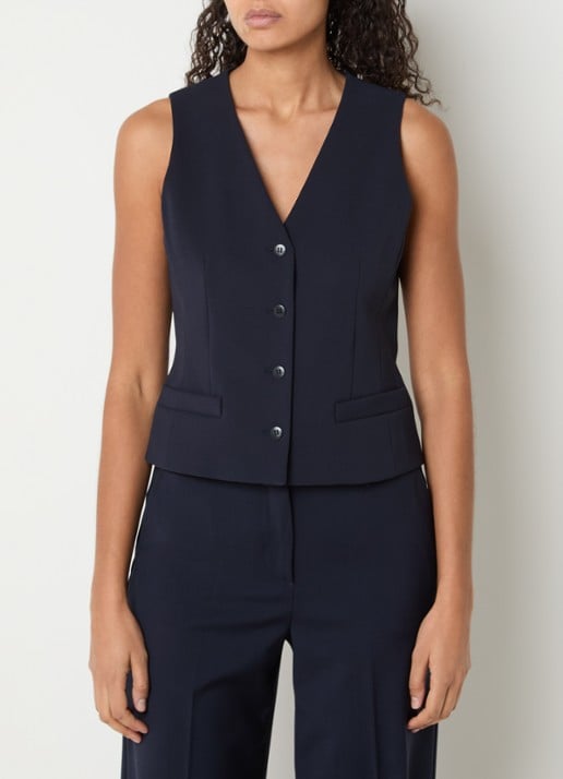 Max Mara Madia gilet van scheerwol met paspelzakken