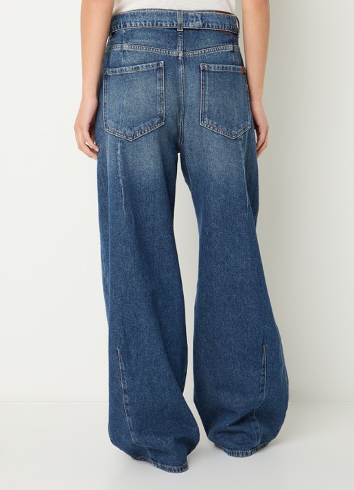 Max Mara Madia high waist wide leg jeans met medium wassing - achterkant indigo