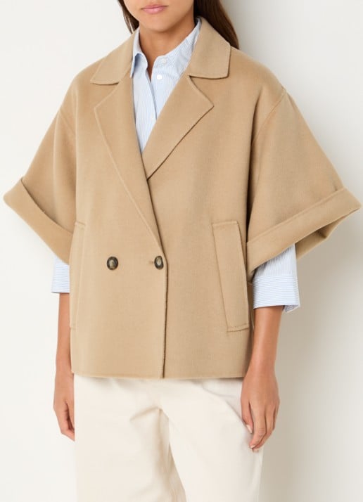 Max Mara Mantel in wolblend met steekzakken