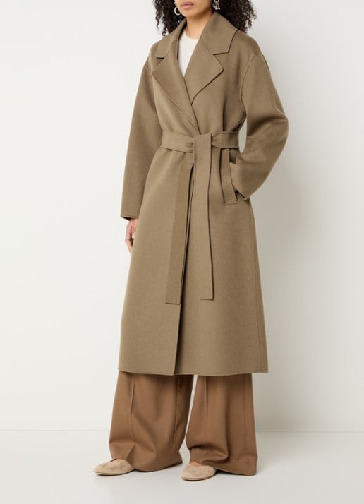 Max Mara Mantel van wol met ceintuur