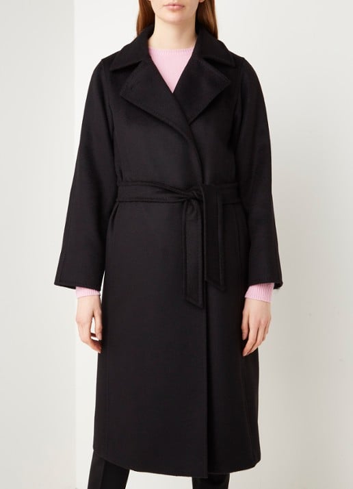 Max Mara Manuela mantel met strikceintuur en steekzakken
