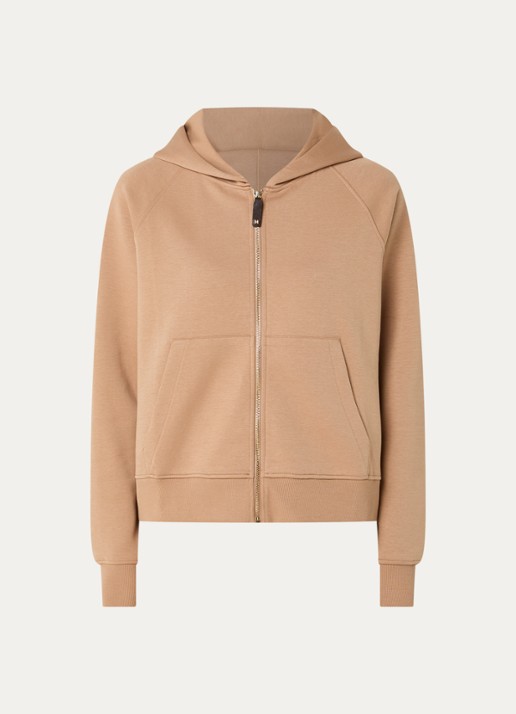 Max Mara Marea sweatvest van jersey met capuchon - voorkant 4 camel