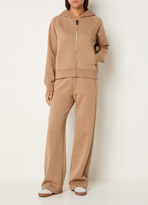 Max Mara Marea sweatvest van jersey met capuchon - voorkant 5 camel