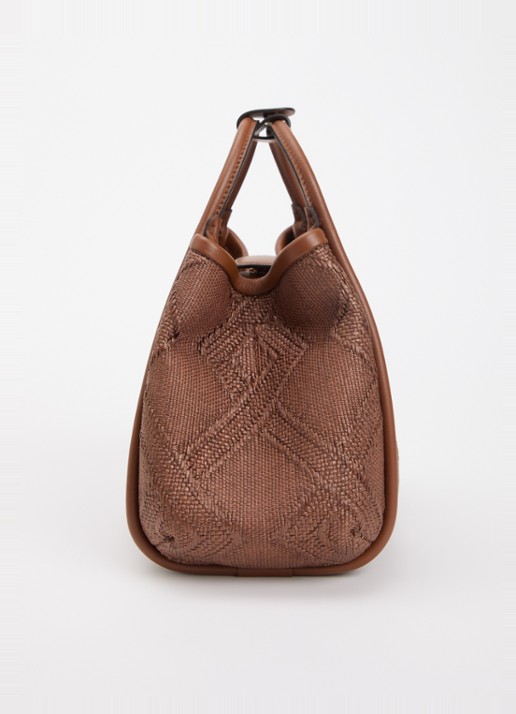 Max Mara Marine Extra Small handtas met details van leer en afneembare schouderriem - detail 2 chocoladebruin