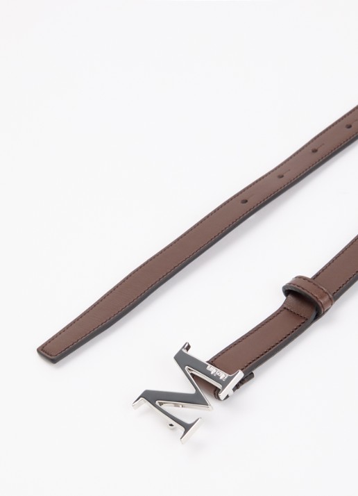 Max Mara Marrone Scuro riem van leer - detail donkerbruin