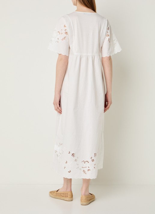 Max Mara Maxi jurk met borduring - achterkant wit