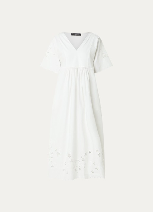 Max Mara Maxi jurk met borduring - voorkant 3 wit