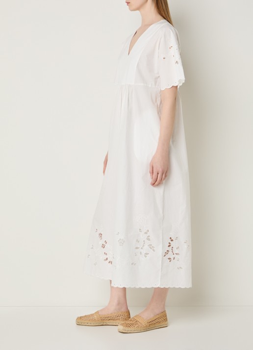 Max Mara Maxi jurk met borduring - voorkant 4 wit
