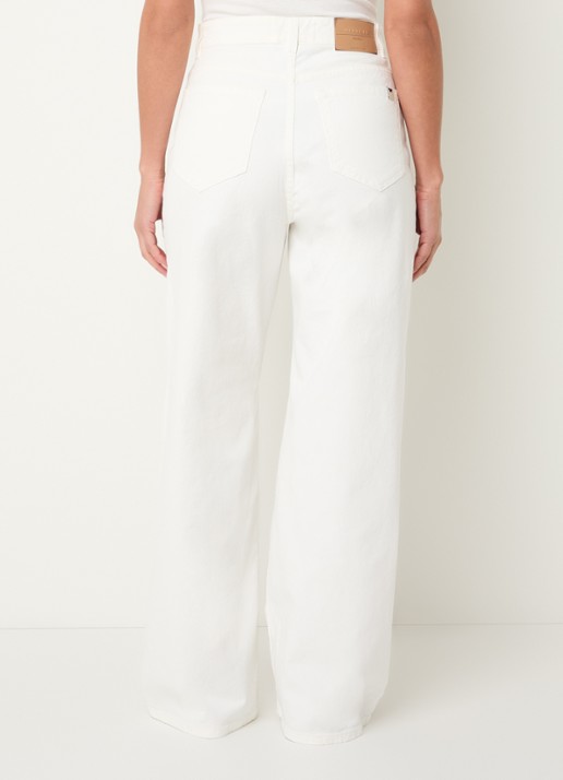 Max Mara Medina high waist straight leg jeans met gekleurde wassing - achterkant 5 gebroken wit