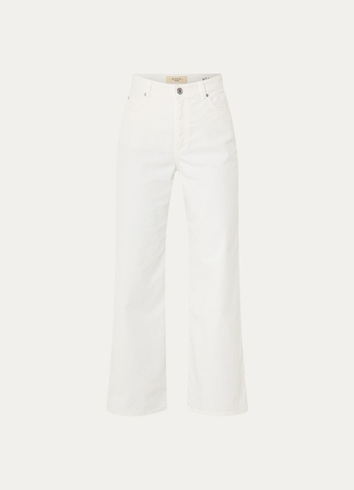 Max Mara Medina high waist straight leg jeans met gekleurde wassing - voorkant gebroken wit