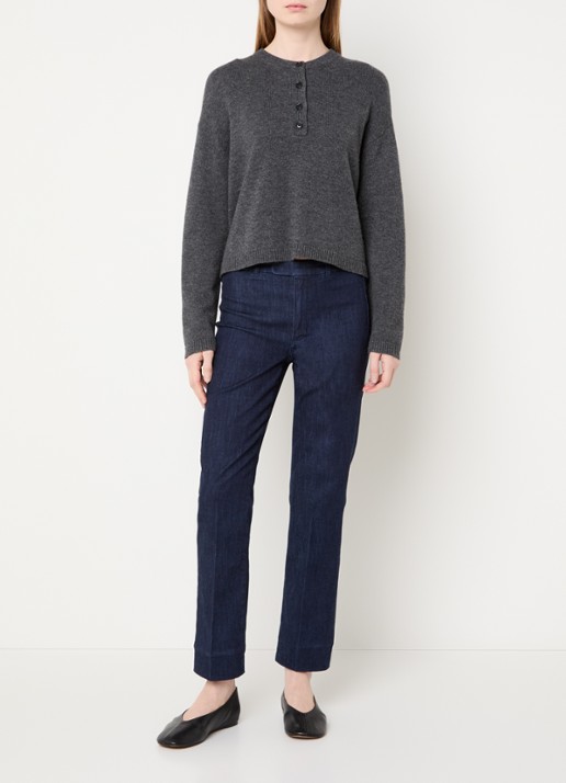 Max Mara Mid waist slim fit jeans met donkere wassing - voorkant 4 indigo