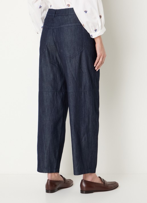 Max Mara Mid waist wide fit broek met steekzakken - achterkant 5 indigo