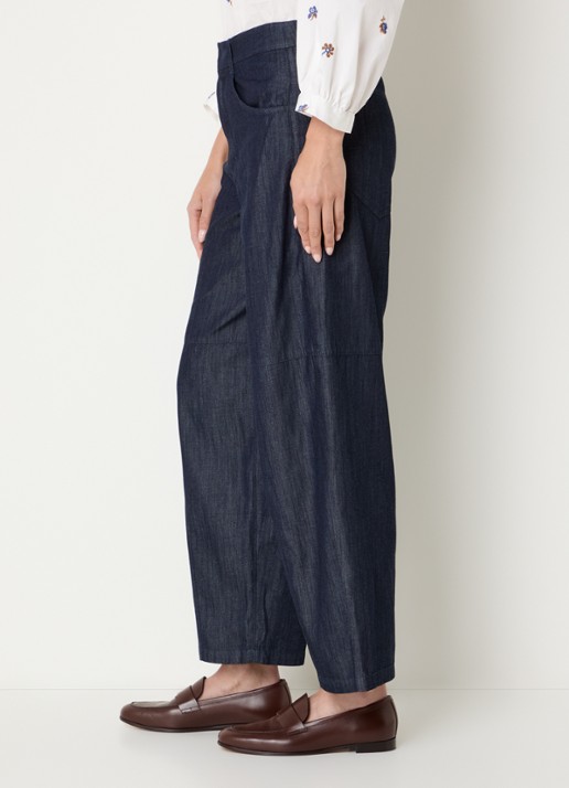 Max Mara Mid waist wide fit broek met steekzakken - detail 2 indigo