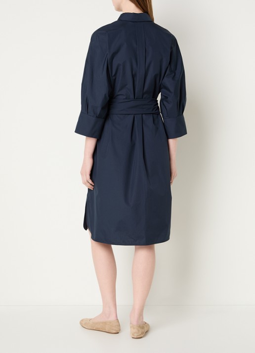 Max Mara Midi blousejurk met strikceintuur - achterkant 4 indigo