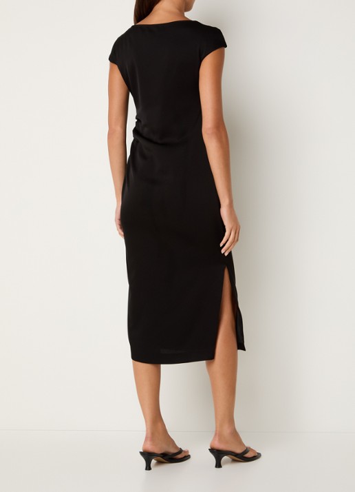 Max Mara Midi jurk met boothals - achterkant zwart