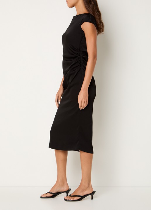 Max Mara Midi jurk met boothals - voorkant 3 zwart