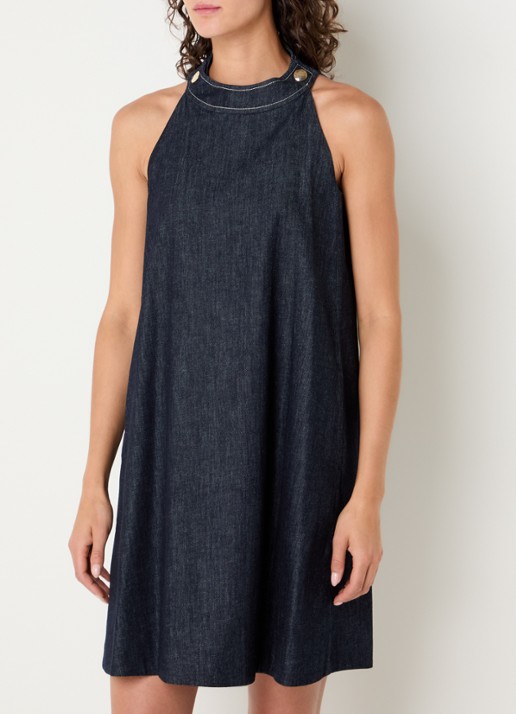 Max Mara Midi jurk van denim met ronde hals