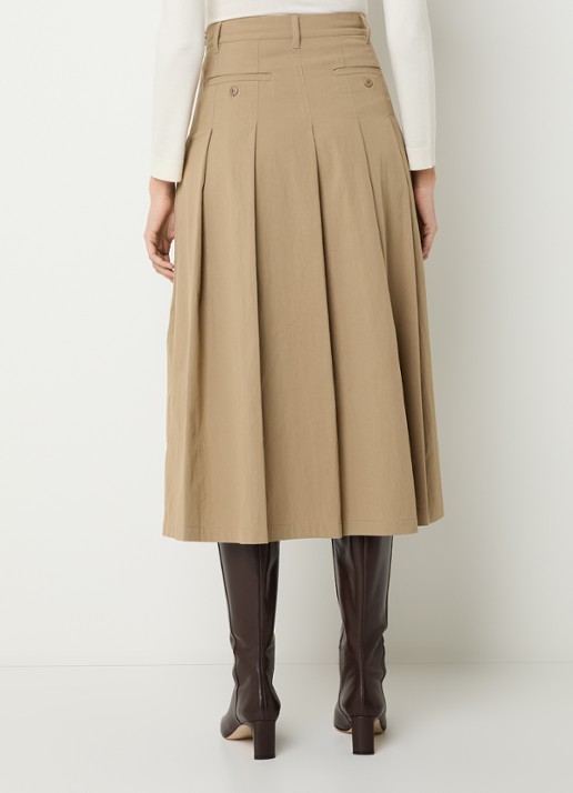 Max Mara Midi rok met plooidetail - achterkant 3 zand