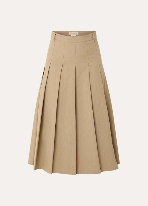 Max Mara Midi rok met plooidetail - voorkant zand