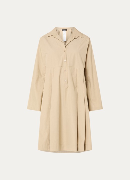Max Mara Midi tuniekjurk met steekzakken - voorkant beige