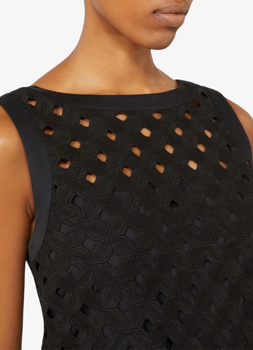 Max Mara Mini jurk met cut-out detail - detail 2 zwart