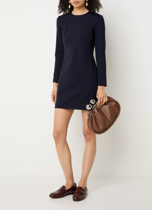 Max Mara Mini jurk met stretch - voorkant 2 donkerblauw