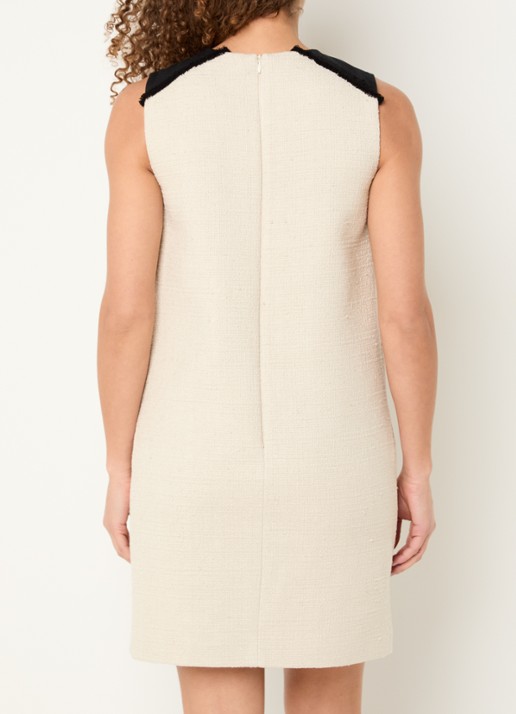 Max Mara Mito mini jurk in linnenblend met tweed-look  - achterkant 4 beige