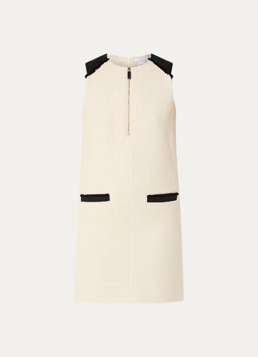 Max Mara Mito mini jurk in linnenblend met tweed-look  - voorkant 2 beige