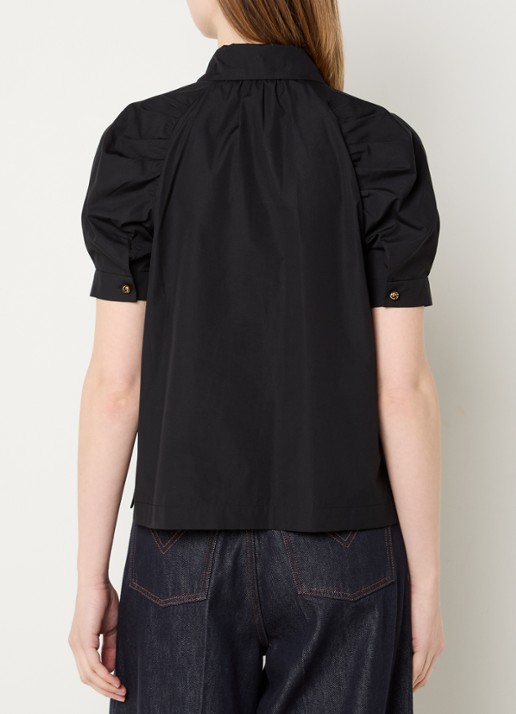 Max Mara Mstamore blouse met kraag - achterkant 4 zwart