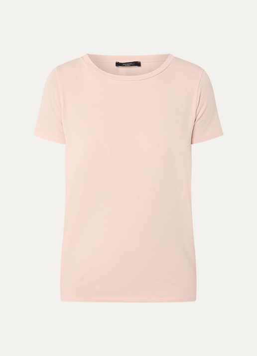 Max Mara Multib T-shirt met ronde hals - voorkant 2 lichtroze