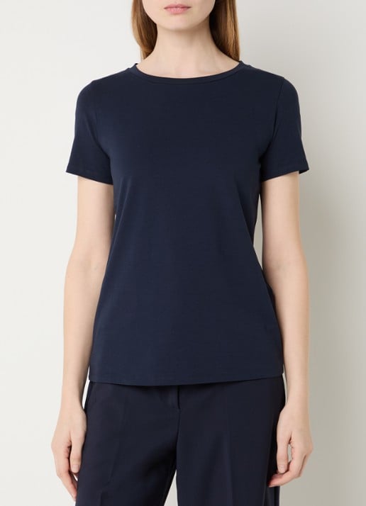 Max Mara Multib T-shirt met ronde hals - detail 3 donkerblauw