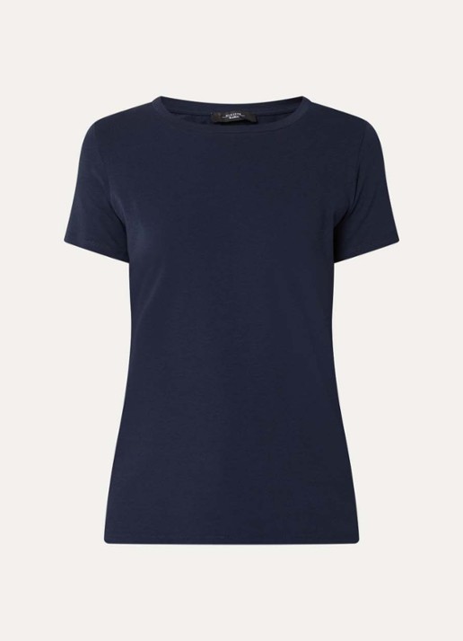 Max Mara Multib T-shirt met ronde hals - voorkant donkerblauw
