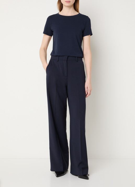 Max Mara Multib T-shirt met ronde hals - voorkant 2 donkerblauw