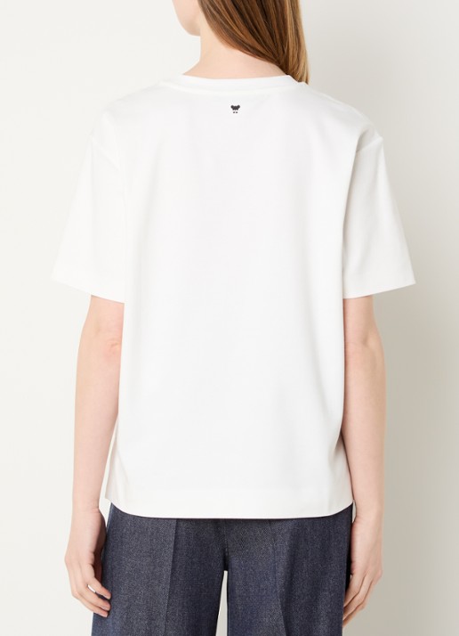 Max Mara Multid T-shirt met ronde hals - achterkant 3 wit