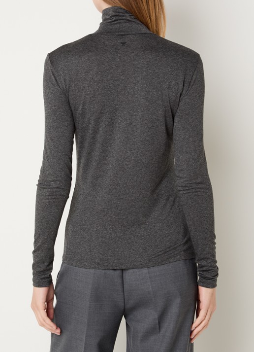 Max Mara Multif top van jersey met col - achterkant 2 donkergrijs