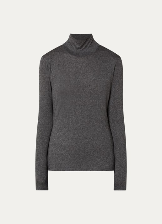 Max Mara Multif top van jersey met col - voorkant 3 donkergrijs