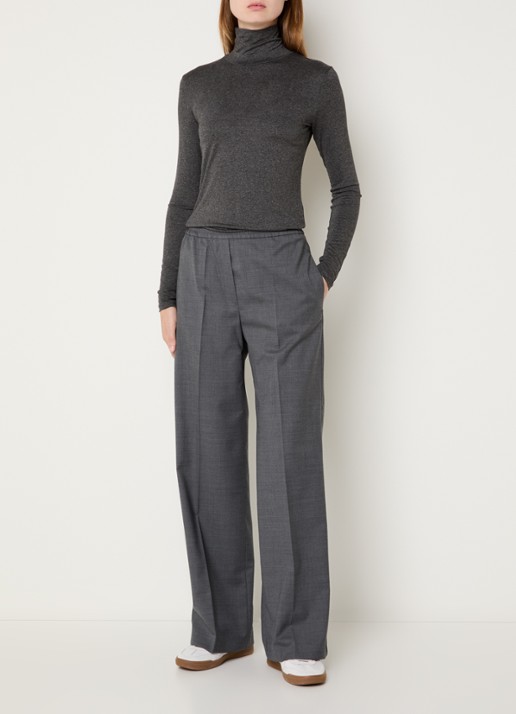 Max Mara Multif top van jersey met col - voorkant 4 donkergrijs