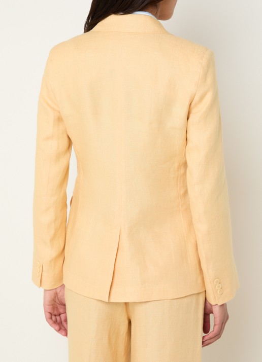 Max Mara Nalut blazer van linnen met klepzakken - achterkant geel